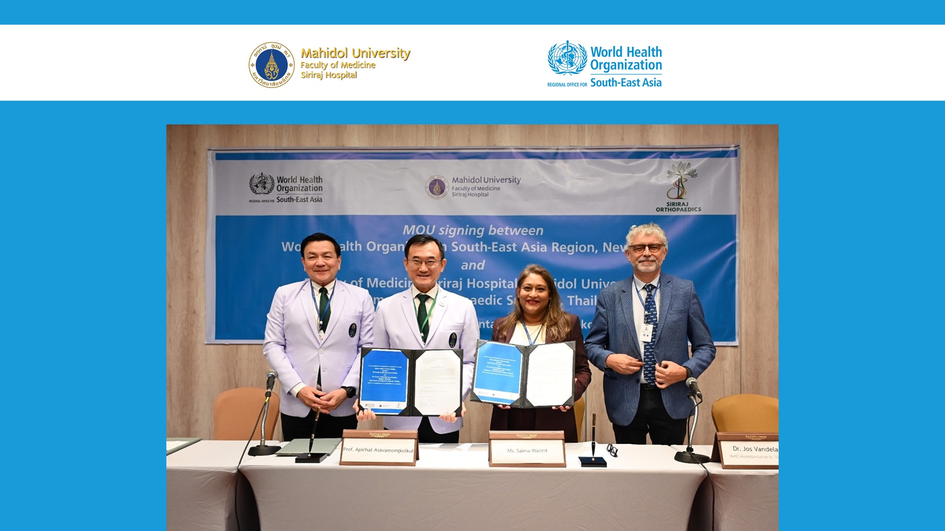 WHO Partners with Siriraj on Trauma, Injury, and Fall Prevention